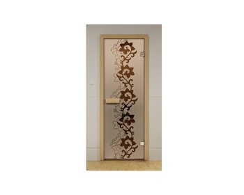 Дверь для бани Чайный декор (бронза)