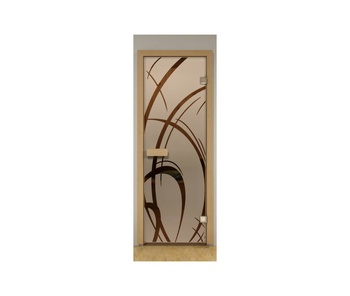 Стеклянная дверь для бани Арабика(бронза)